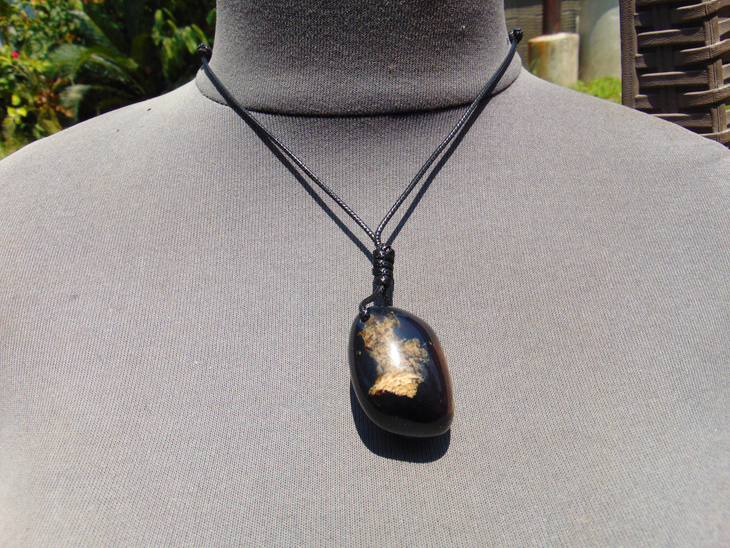 14.29 gr Teardrop Pendant Indonesian blue Amber for Healing N96
