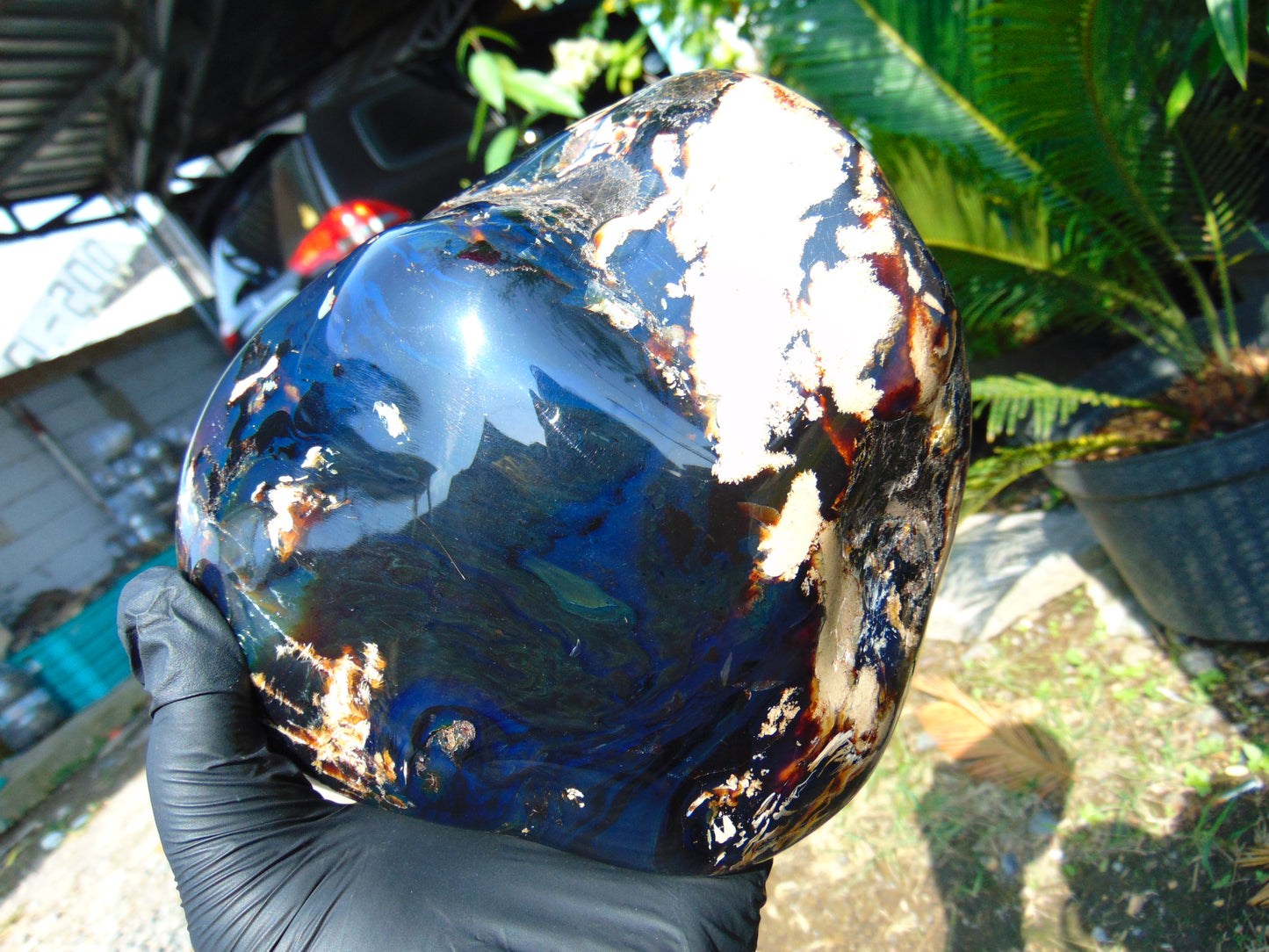 1478 gram full polished Indonesian Sumatra WHite Blue Amber for Healing ML50
