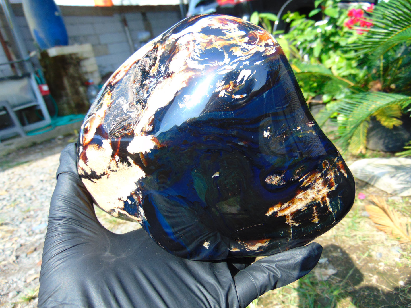 1478 gram full polished Indonesian Sumatra WHite Blue Amber for Healing ML50