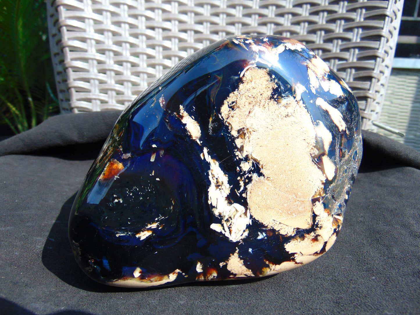 1478 gram full polished Indonesian Sumatra WHite Blue Amber for Healing ML50