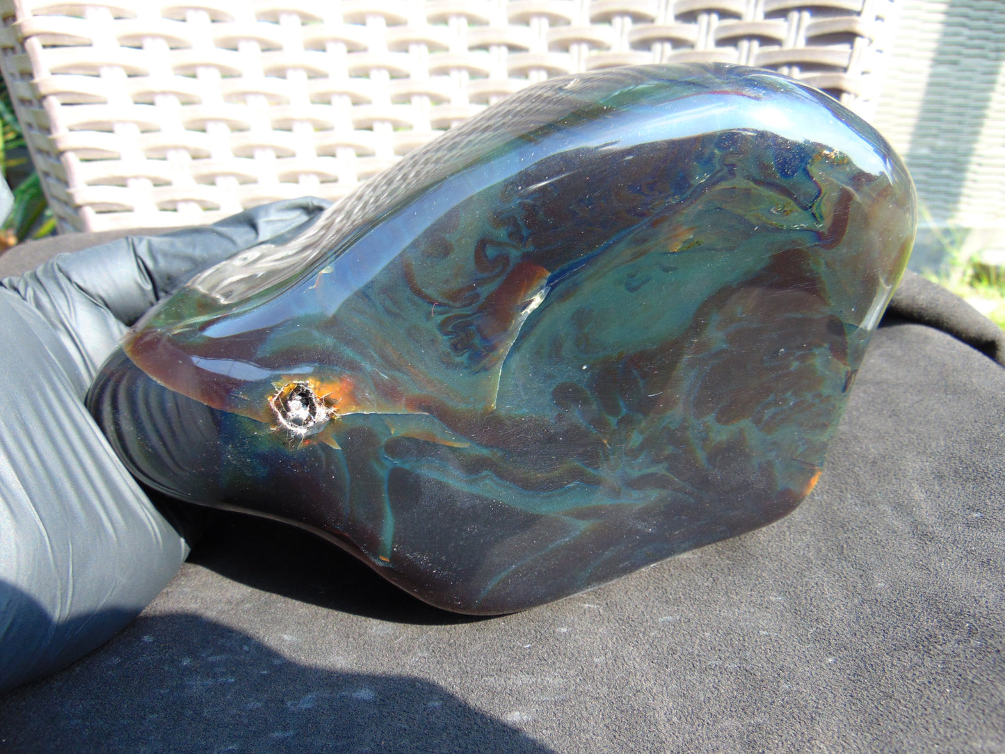 1022 gram full polished Indonesian Sumatra Green Amber for Healing AR103