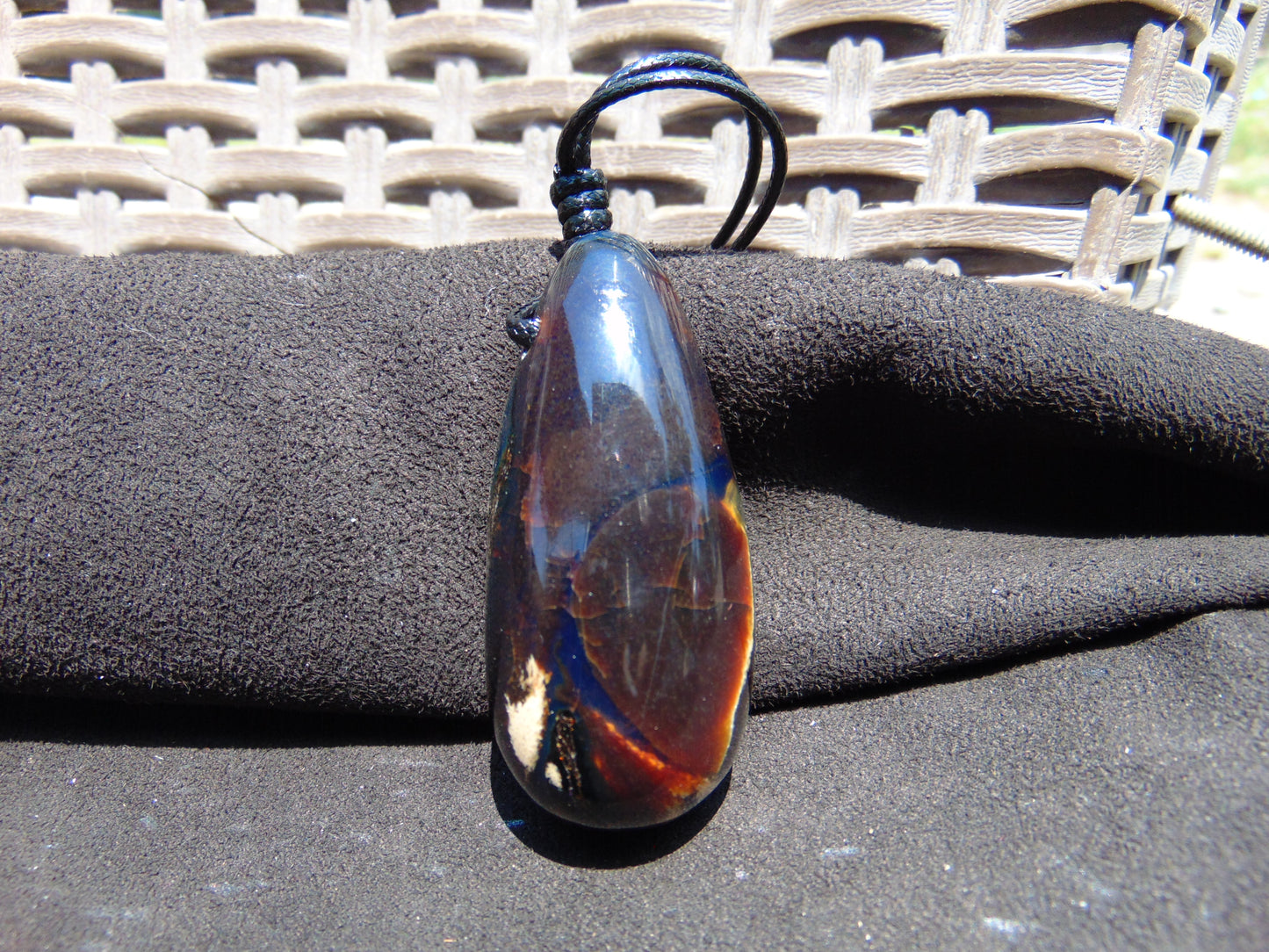 28 gr Teardrop Pendant Indonesian Blue Amber for Healing 25Y16