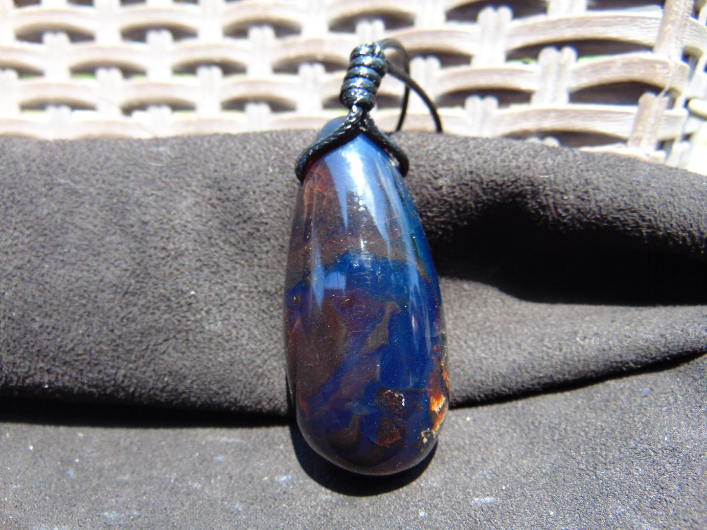 28 gr Teardrop Pendant Indonesian Blue Amber for Healing 25Y16