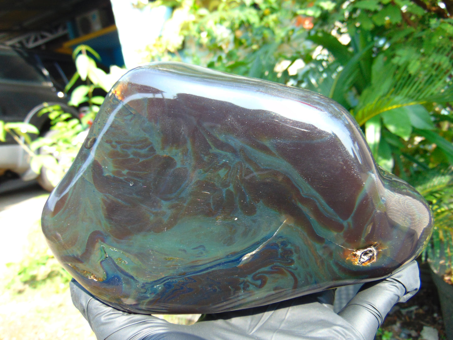 1022 gram full polished Indonesian Sumatra Green Amber for Healing AR103