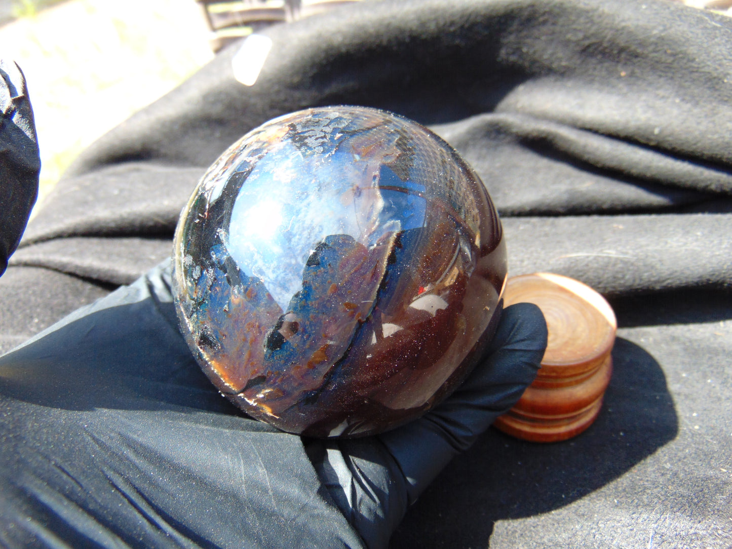 189 gr Shaped Ball Sphere Indonesian Amber for Healing AJ1090