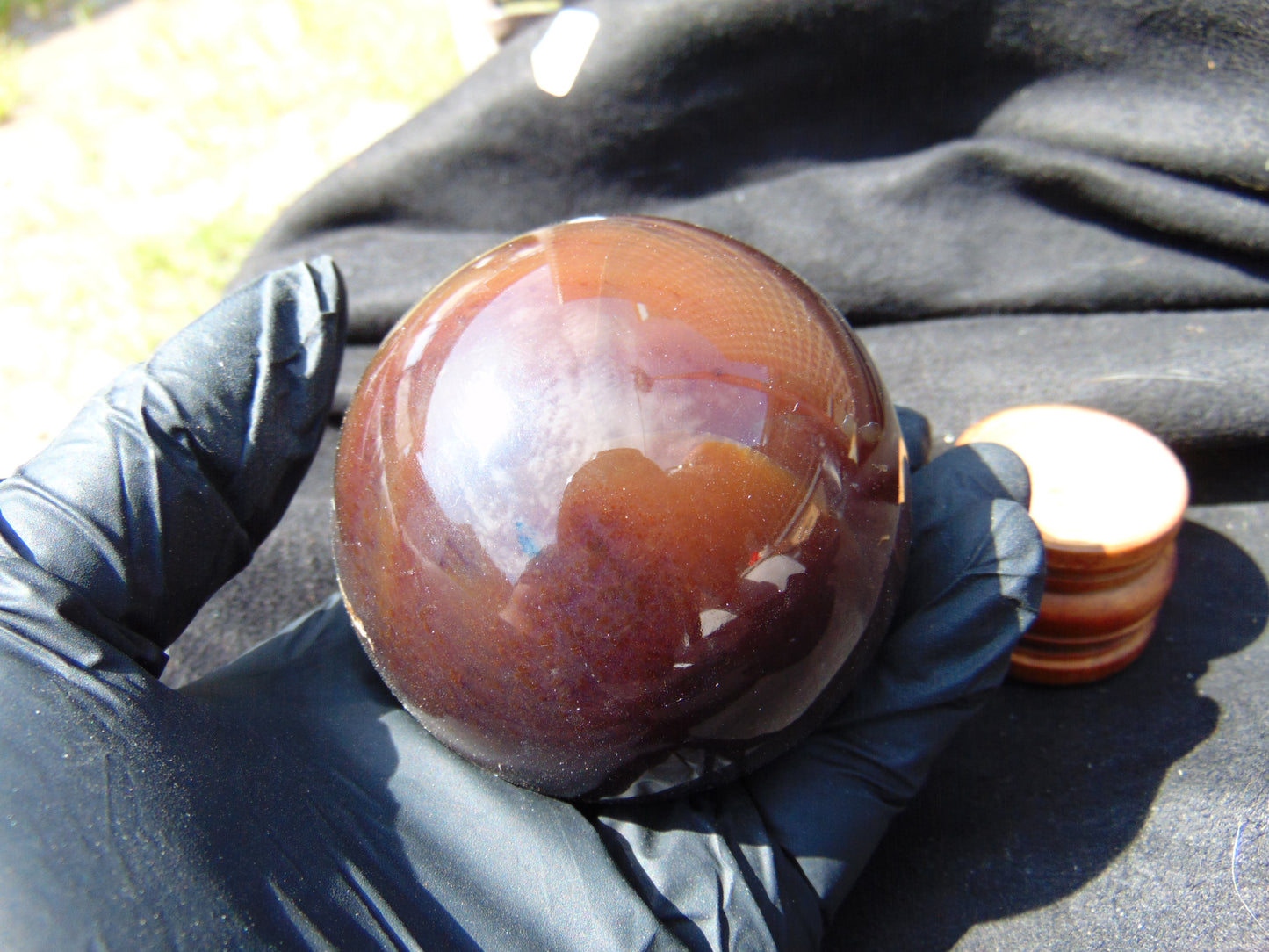 189 gr Shaped Ball Sphere Indonesian Amber for Healing AJ1090