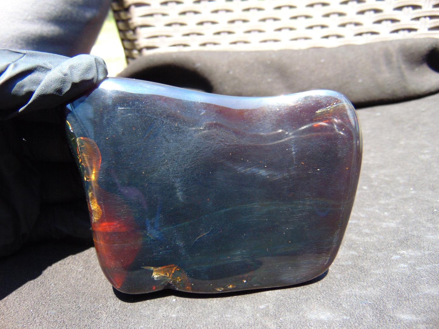 173 gram Full polished Indonesian Dark Blue Amber for Healing ML74