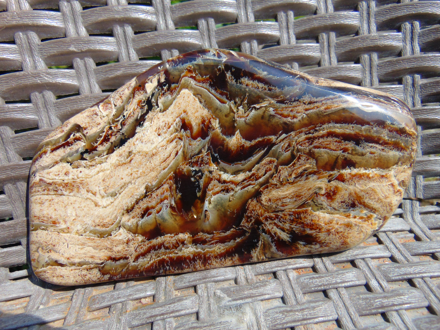 118 gram Slab polished Indonesian Sumatra Zebra Amber for Healing