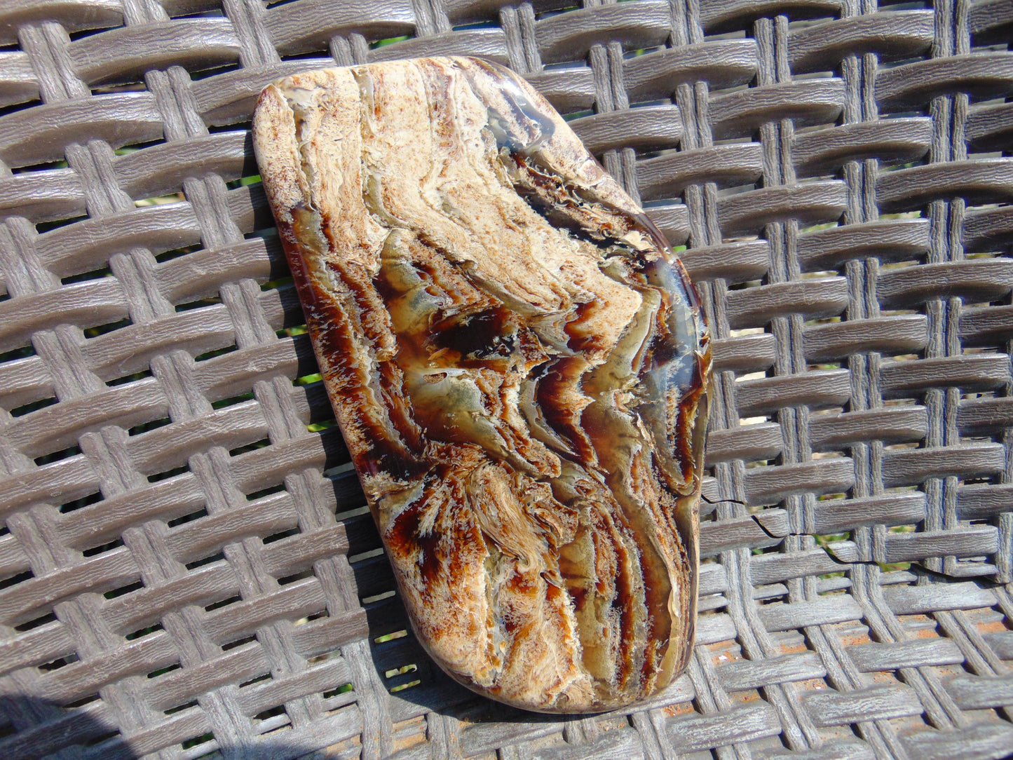 118 gram Slab polished Indonesian Sumatra Zebra Amber for Healing