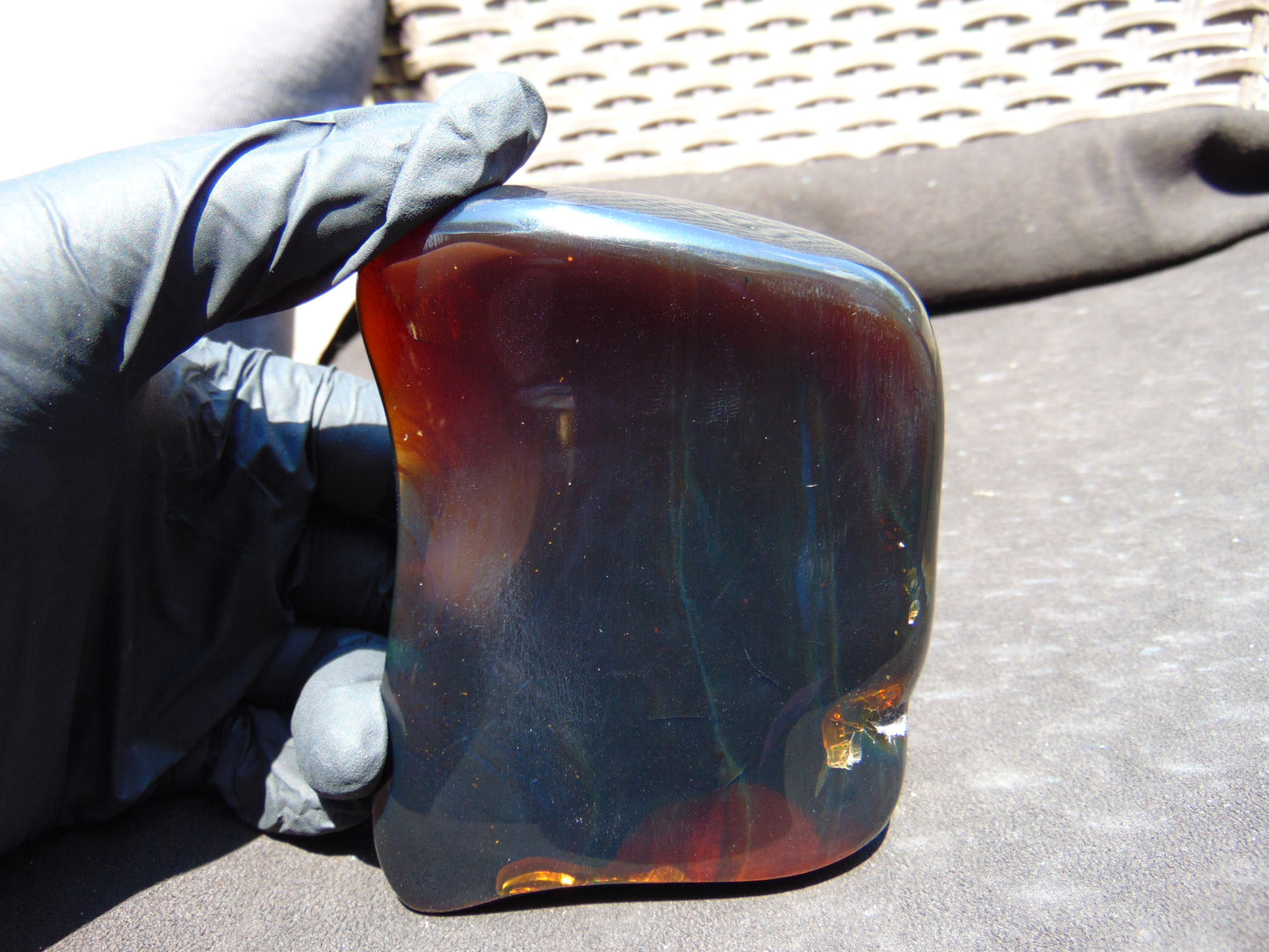173 gram Full polished Indonesian Dark Blue Amber for Healing ML74