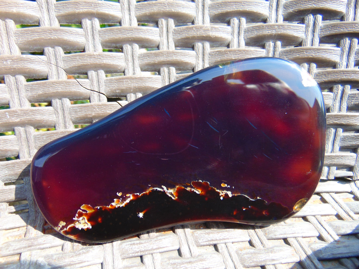 121 gram Slab polished Indonesian Sumatra Blue Amber for Healing 25Y24