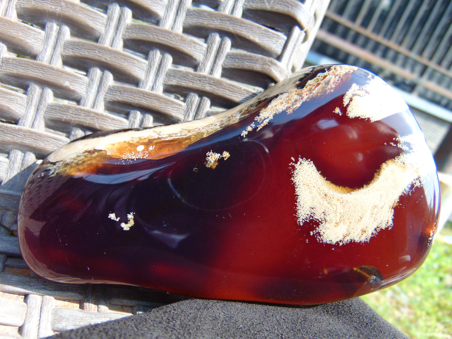 121 gram Slab polished Indonesian Sumatra Blue Amber for Healing 25Y24