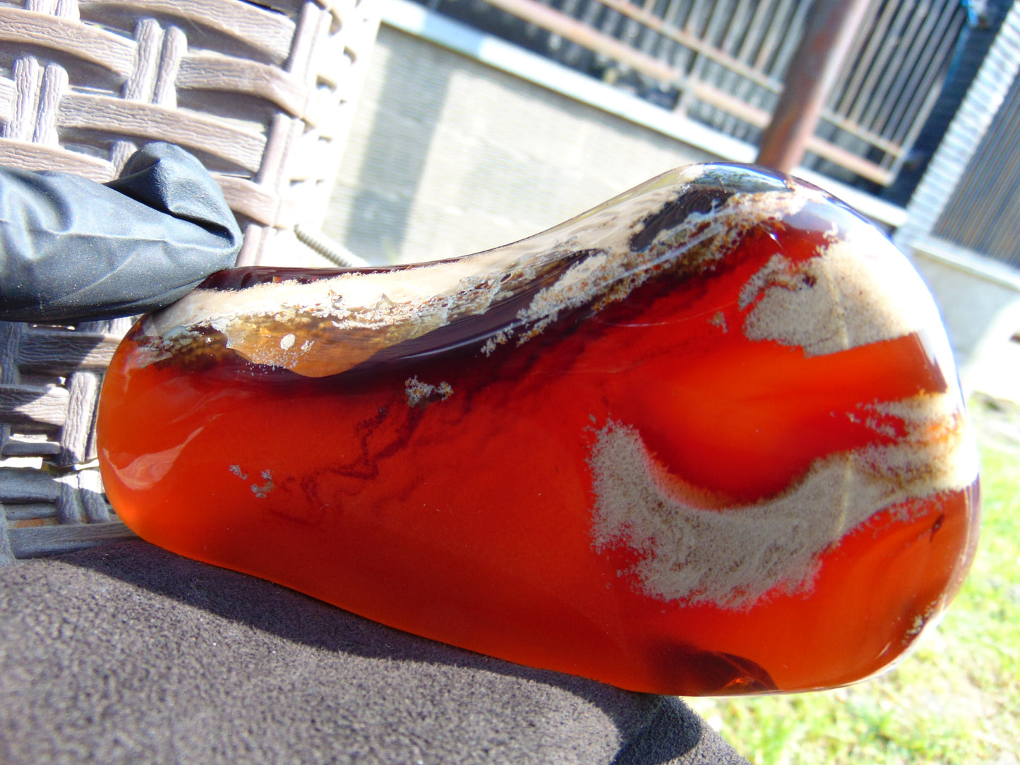 121 gram Slab polished Indonesian Sumatra Blue Amber for Healing 25Y24