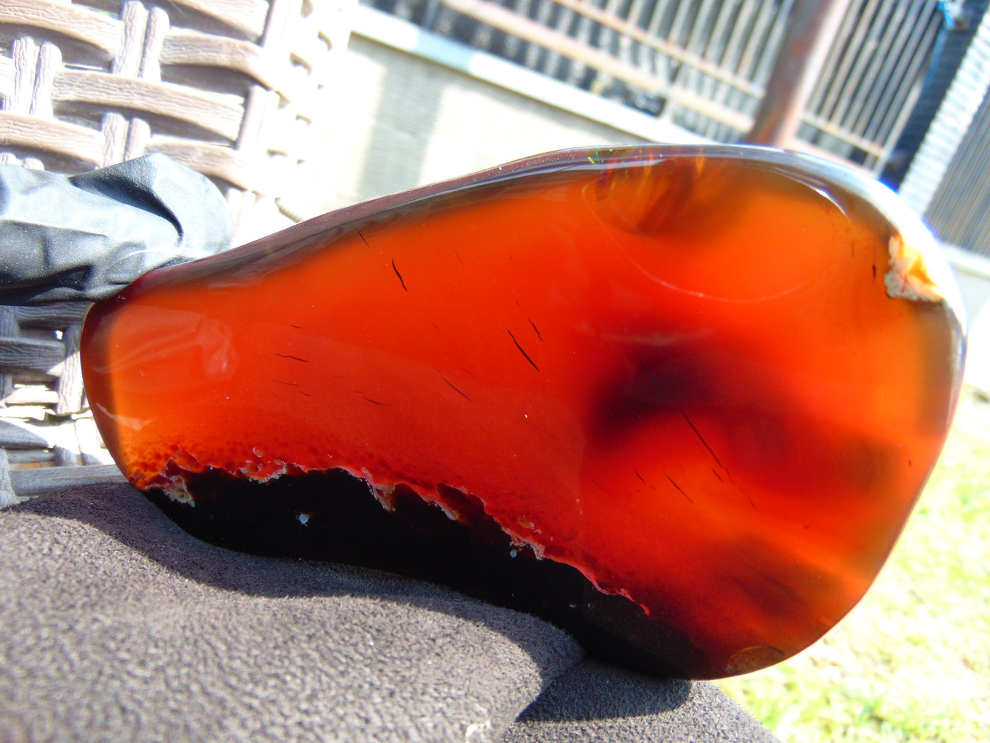 121 gram Slab polished Indonesian Sumatra Blue Amber for Healing 25Y24