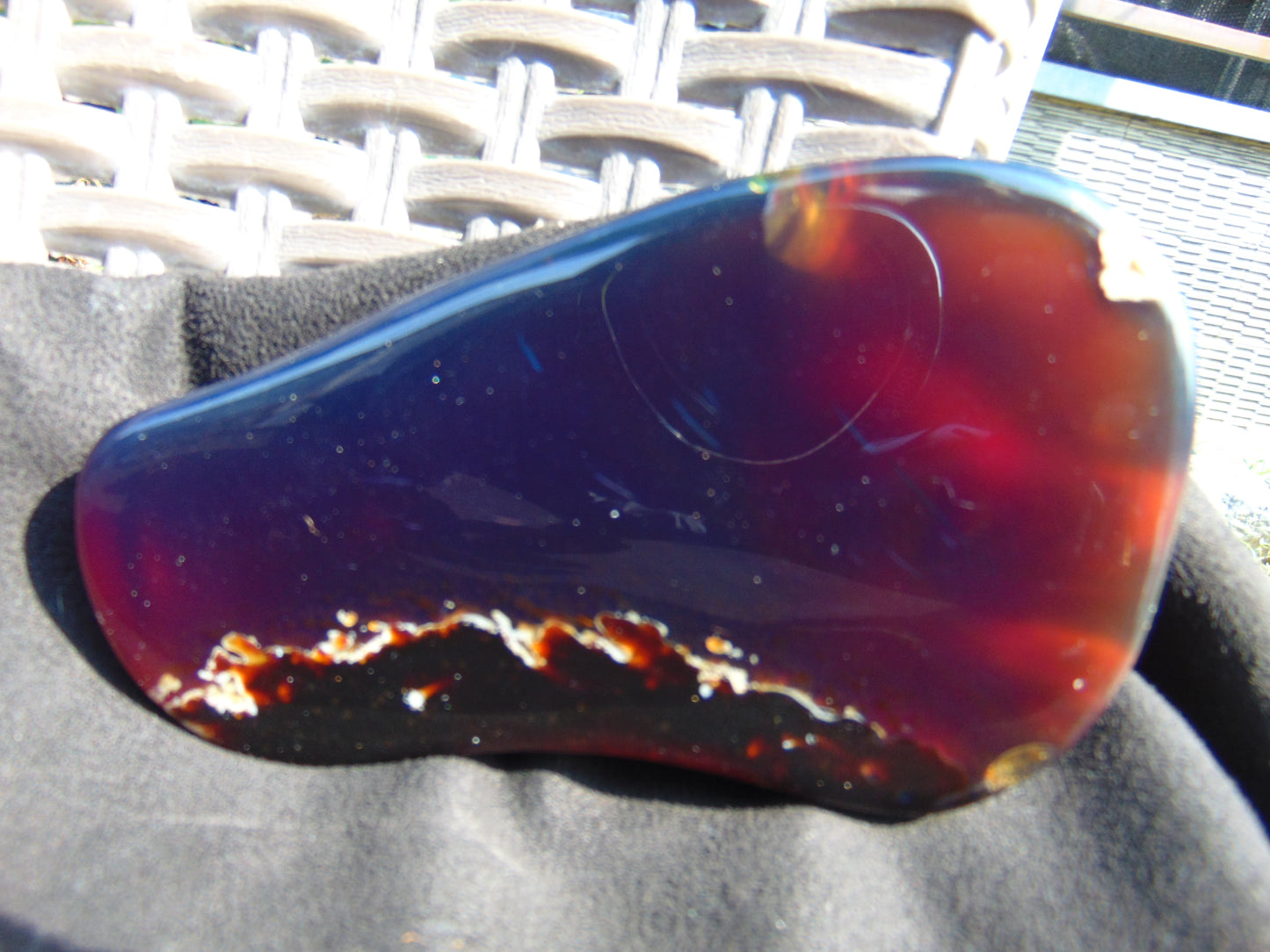 121 gram Slab polished Indonesian Sumatra Blue Amber for Healing 25Y24