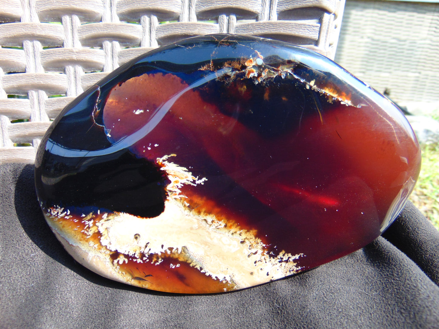 204 gram Slab polished Indonesian Sumatra Blue Amber for Healing 25A213