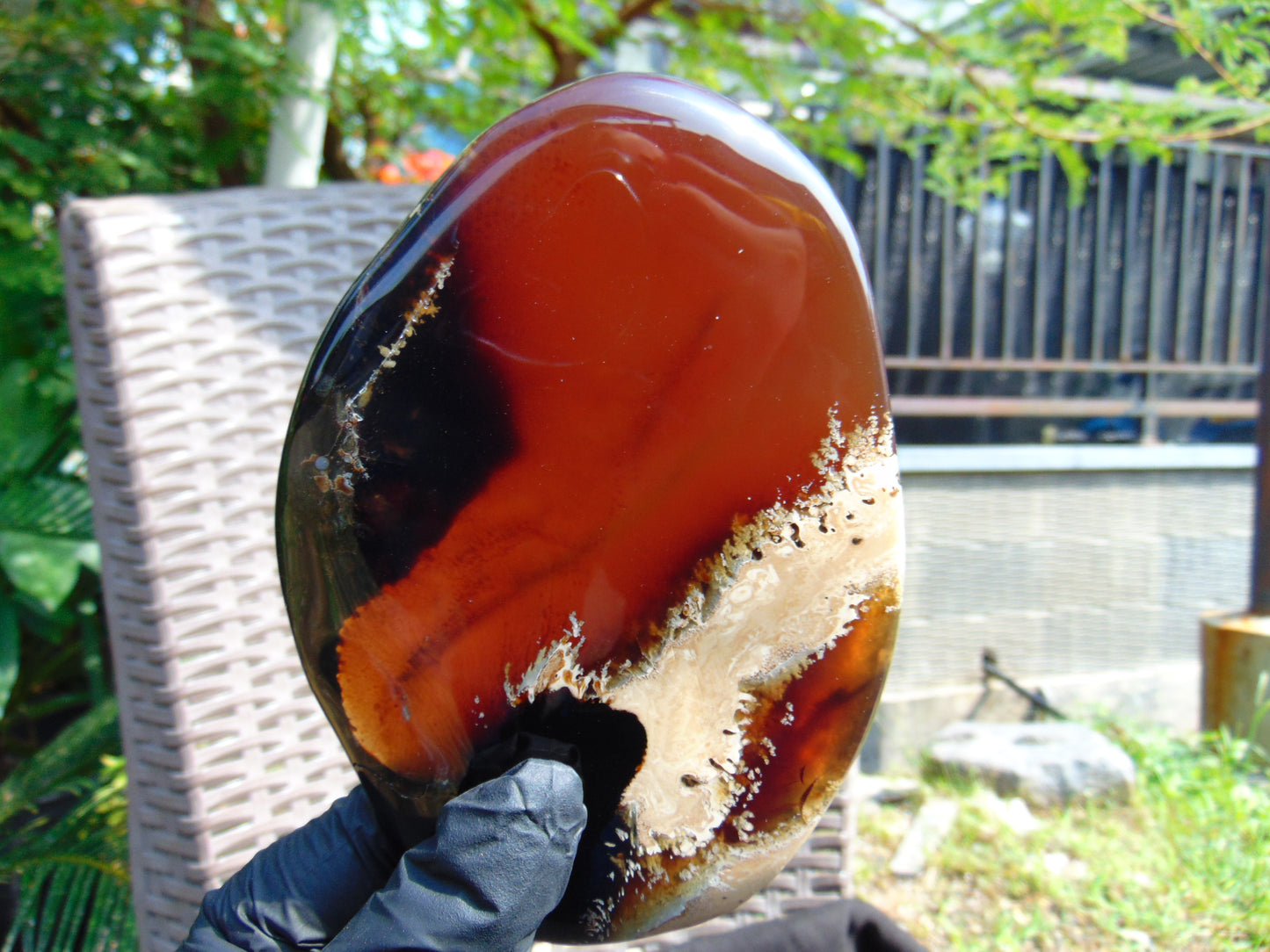 204 gram Slab polished Indonesian Sumatra Blue Amber for Healing 25A213