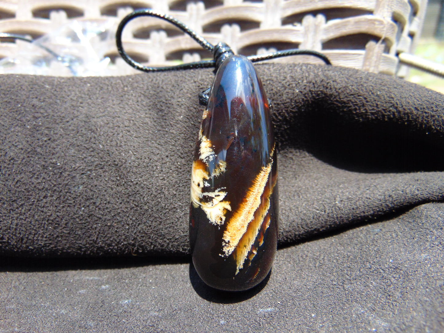 16 gr Teardrop Pendant Indonesian Amber for Healing 25Y22