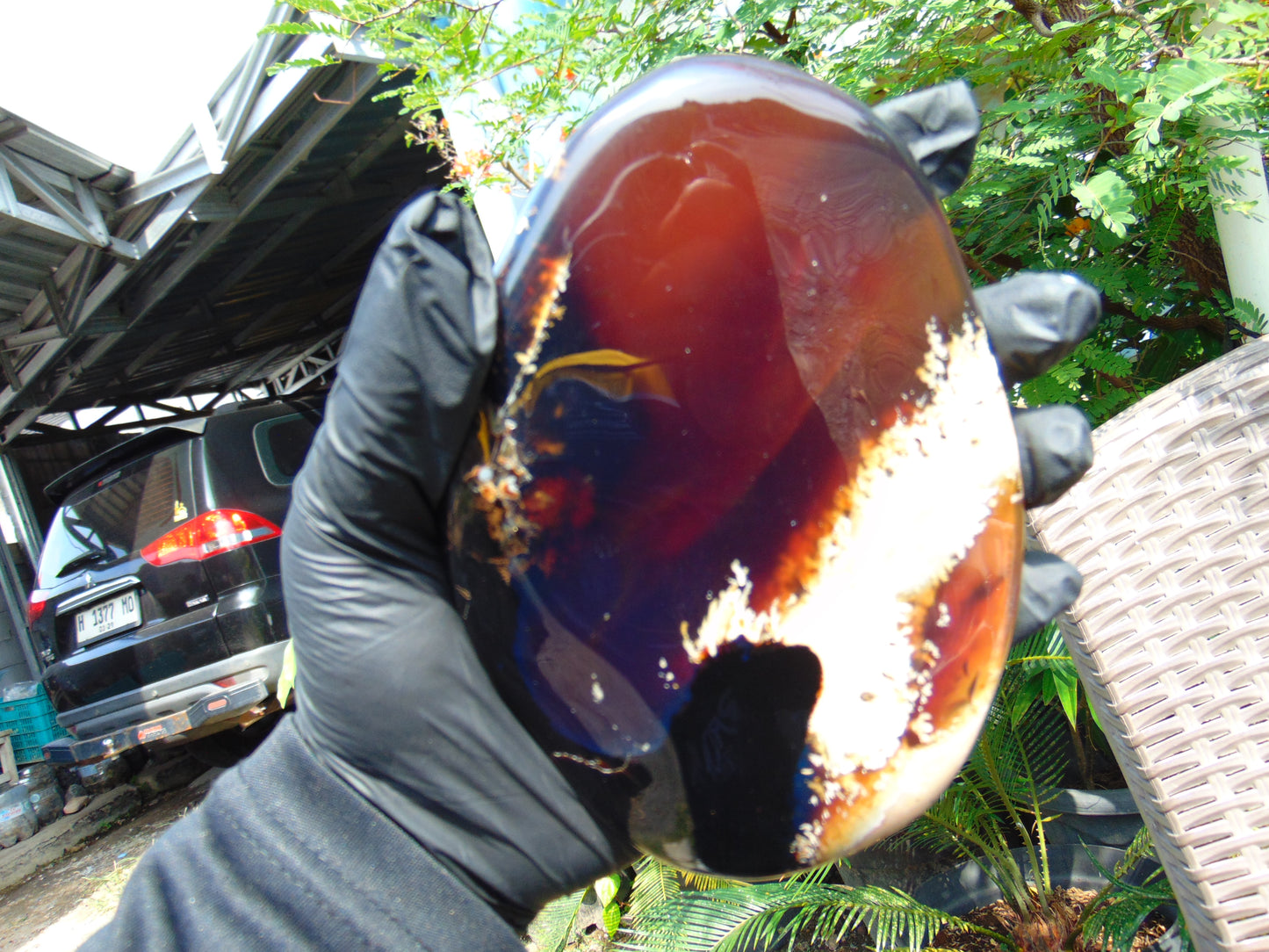 204 gram Slab polished Indonesian Sumatra Blue Amber for Healing 25A213