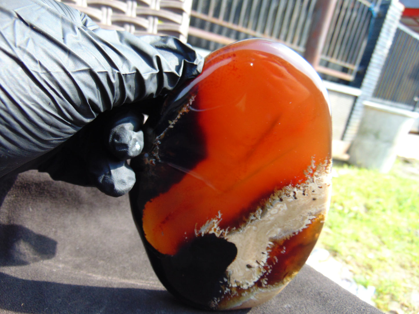 204 gram Slab polished Indonesian Sumatra Blue Amber for Healing 25A213