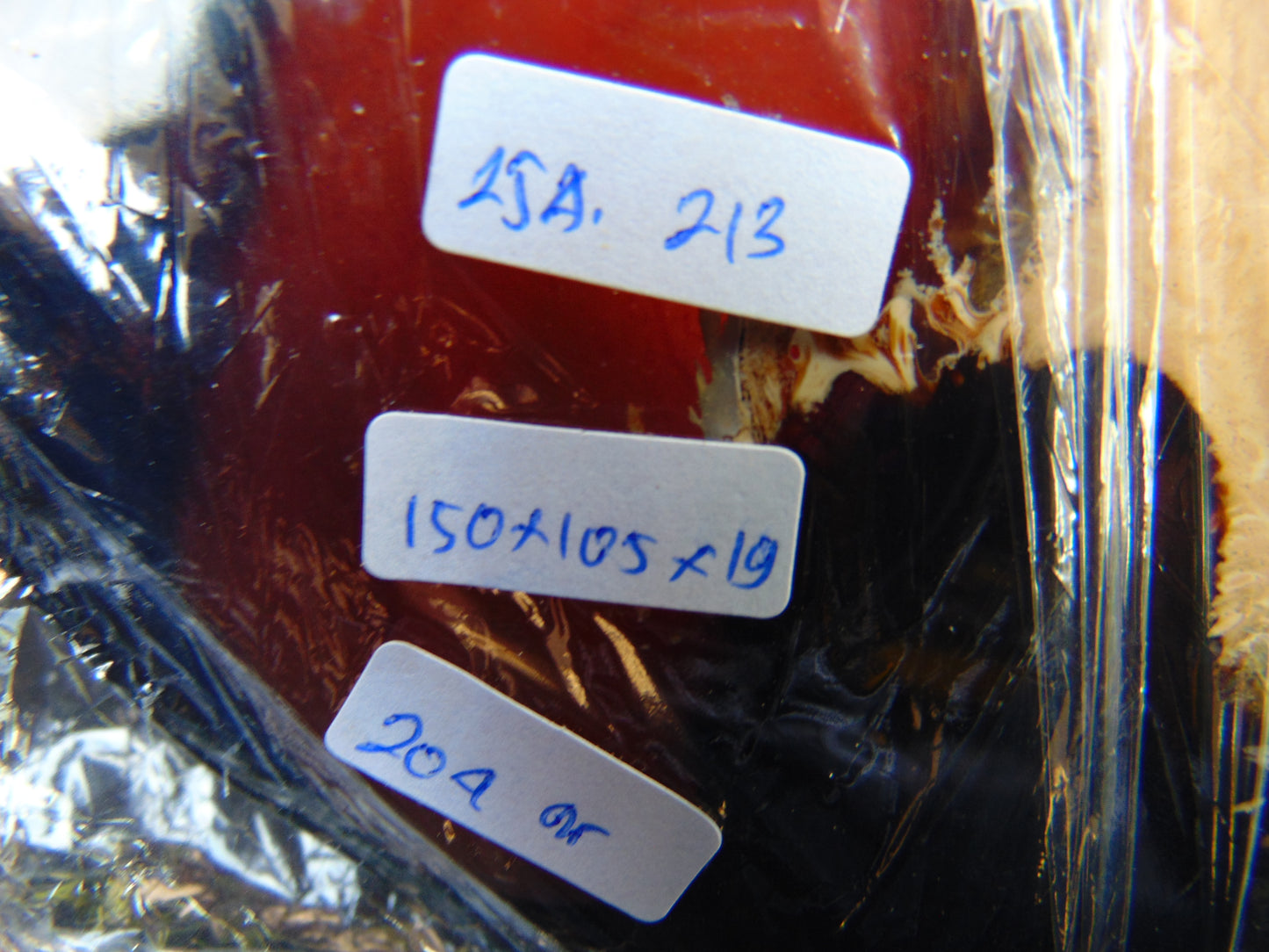 204 gram Slab polished Indonesian Sumatra Blue Amber for Healing 25A213