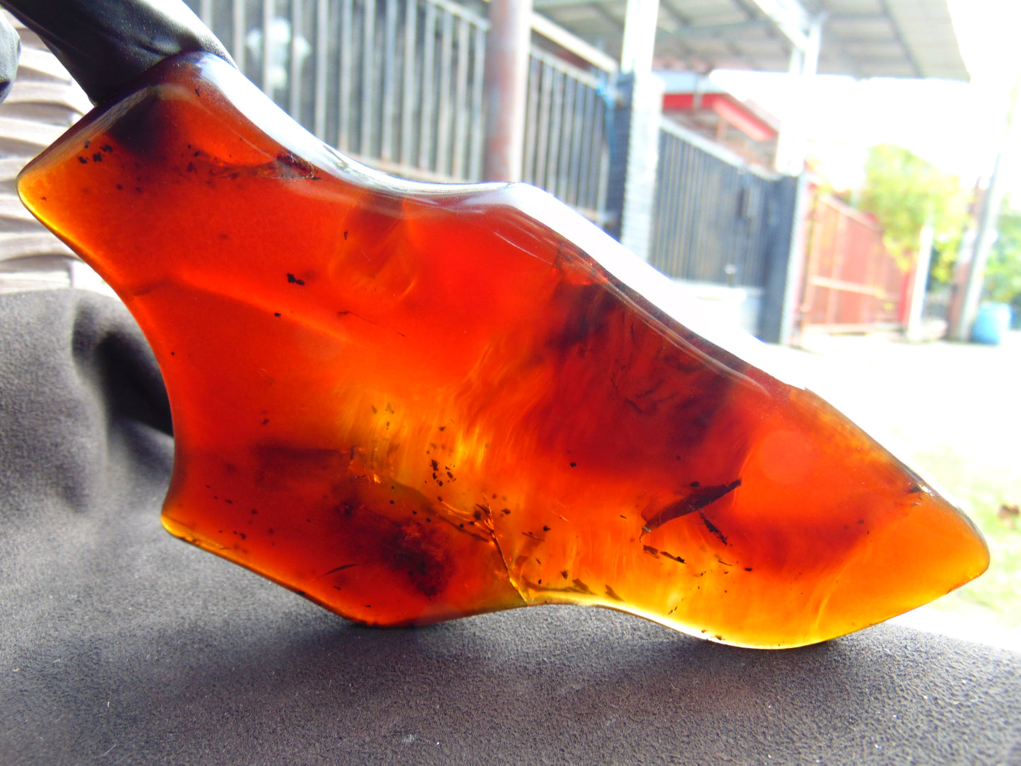 103 gram Slab polished Indonesian Sumatra Cherry Red Amber for Healing 25Y121