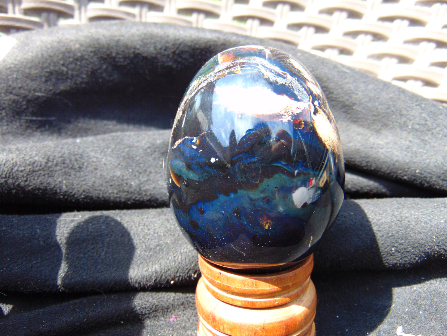 103 gr Shaped Egg 65x53 mm Indonesian Blue Amber for Healing AJ1074