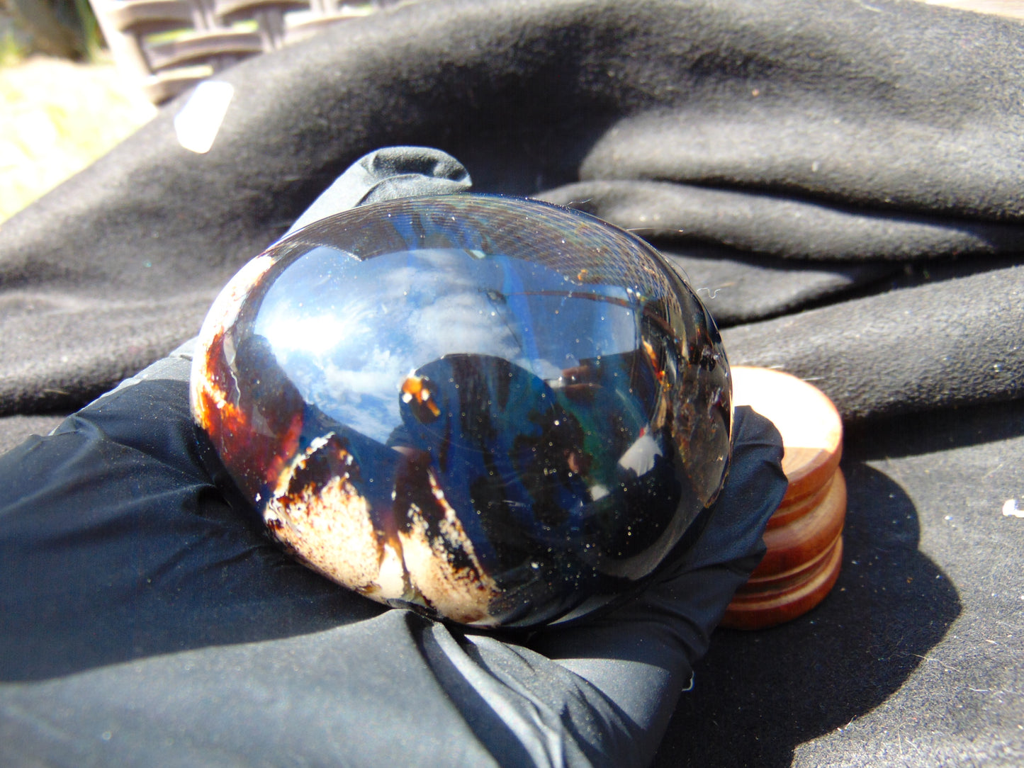 103 gr Shaped Egg 65x53 mm Indonesian Blue Amber for Healing AJ1074