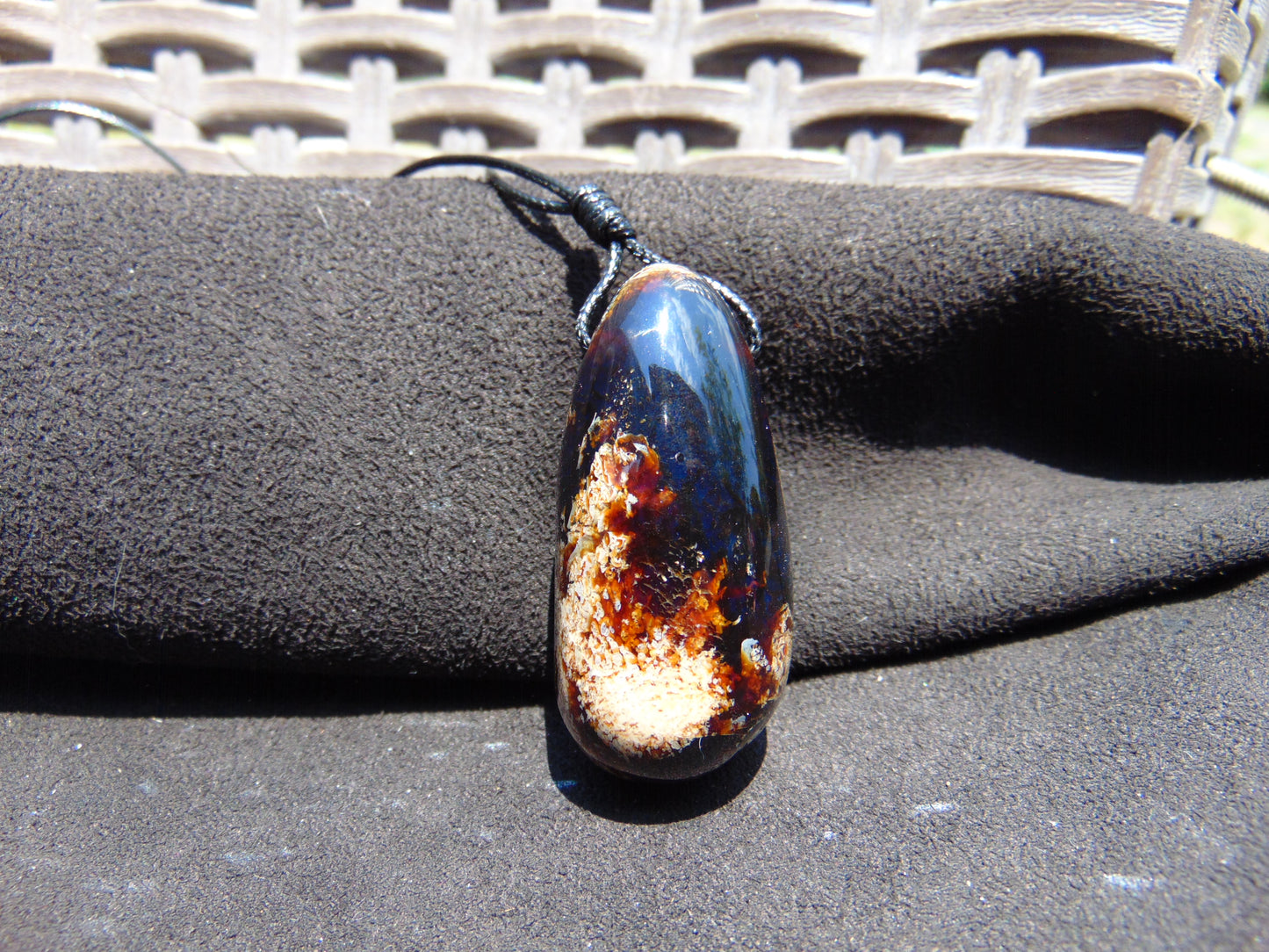 13 gr Teardrop Pendant Indonesian Blue Amber for Healing 25A41