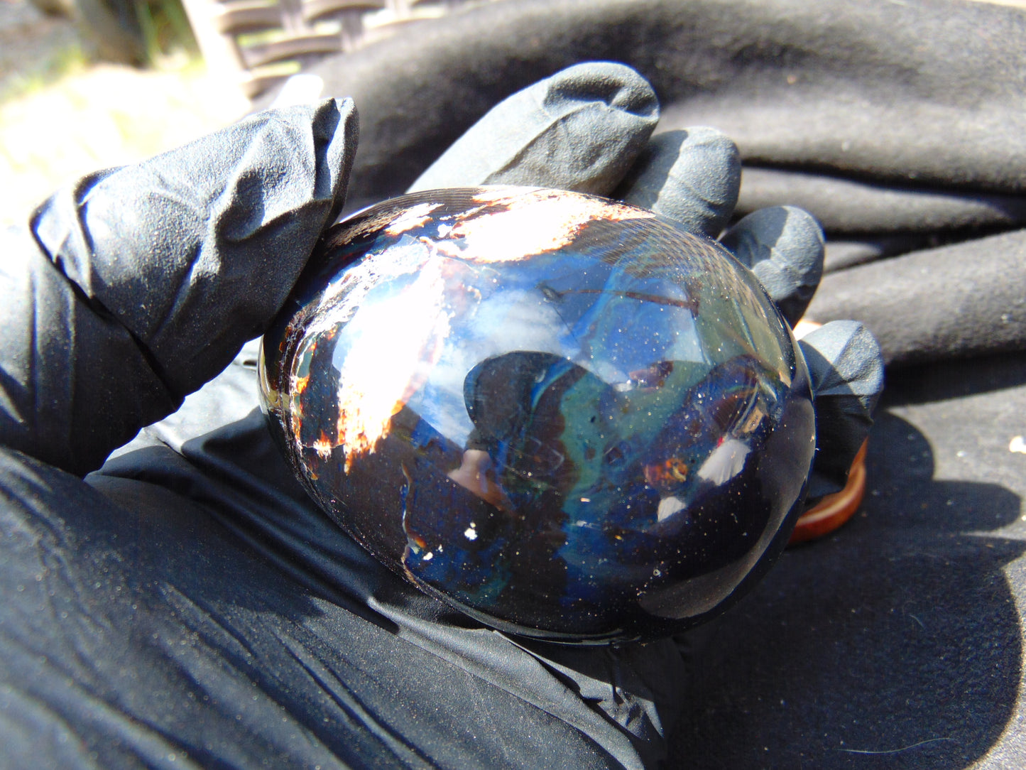 103 gr Shaped Egg 65x53 mm Indonesian Blue Amber for Healing AJ1074