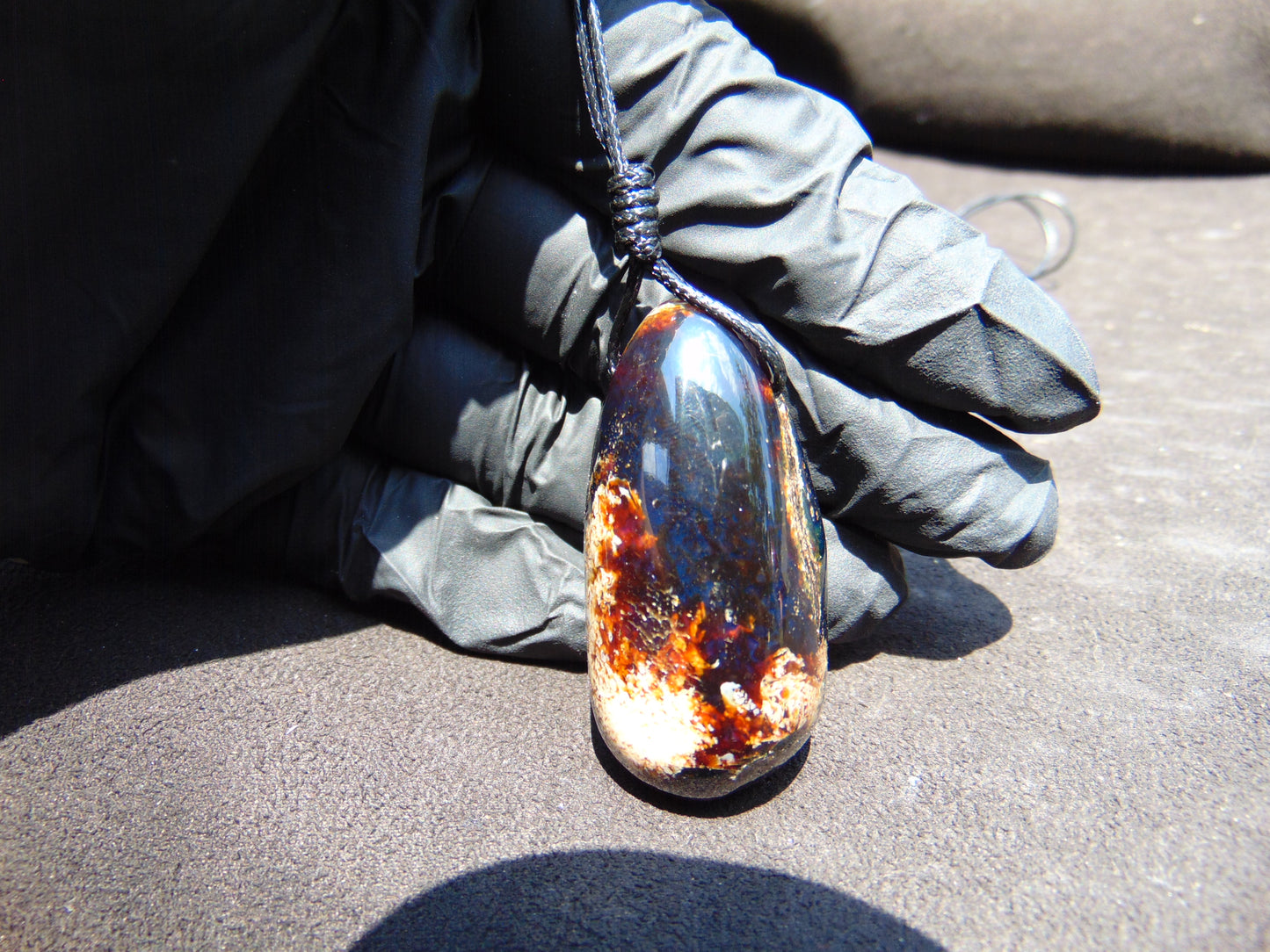 13 gr Teardrop Pendant Indonesian Blue Amber for Healing 25A41