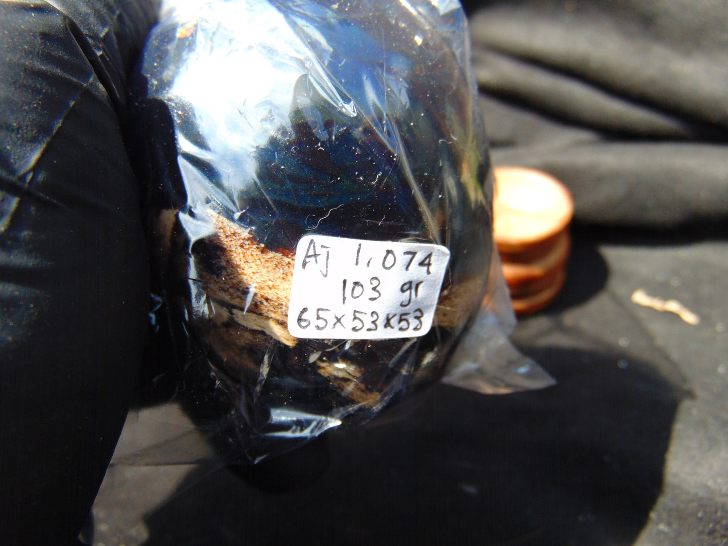 103 gr Shaped Egg 65x53 mm Indonesian Blue Amber for Healing AJ1074