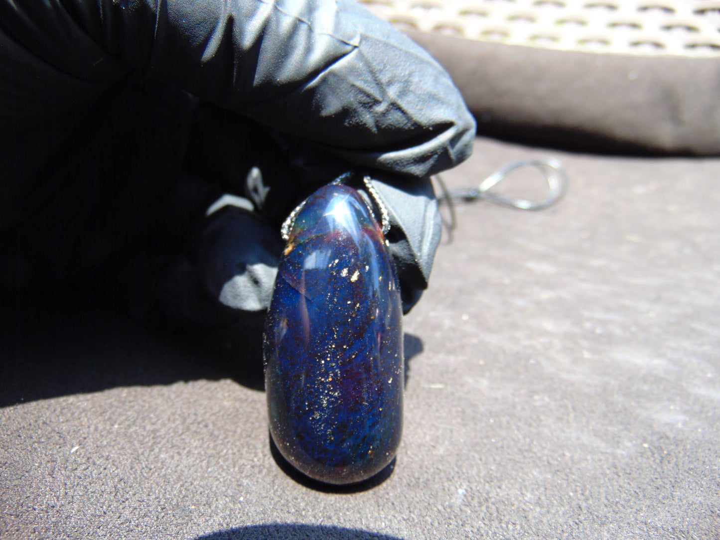 13 gr Teardrop Pendant Indonesian Blue Amber for Healing 25A41
