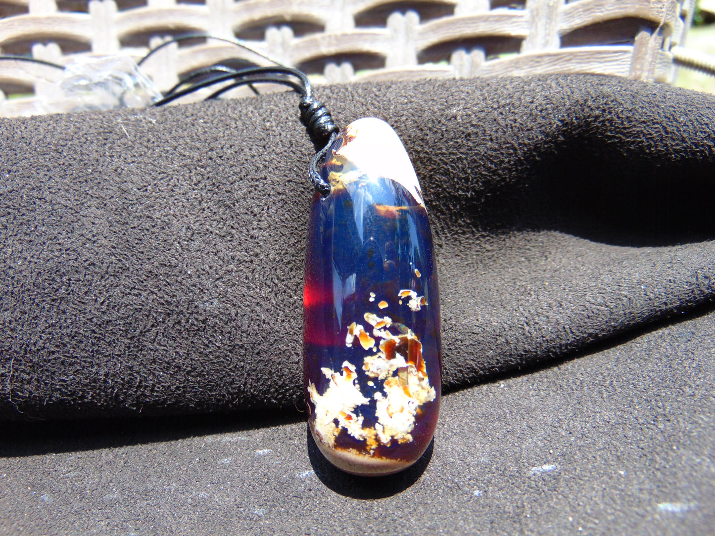 14 gr Teardrop Pendant Indonesian Blue Amber for Healing 25N91