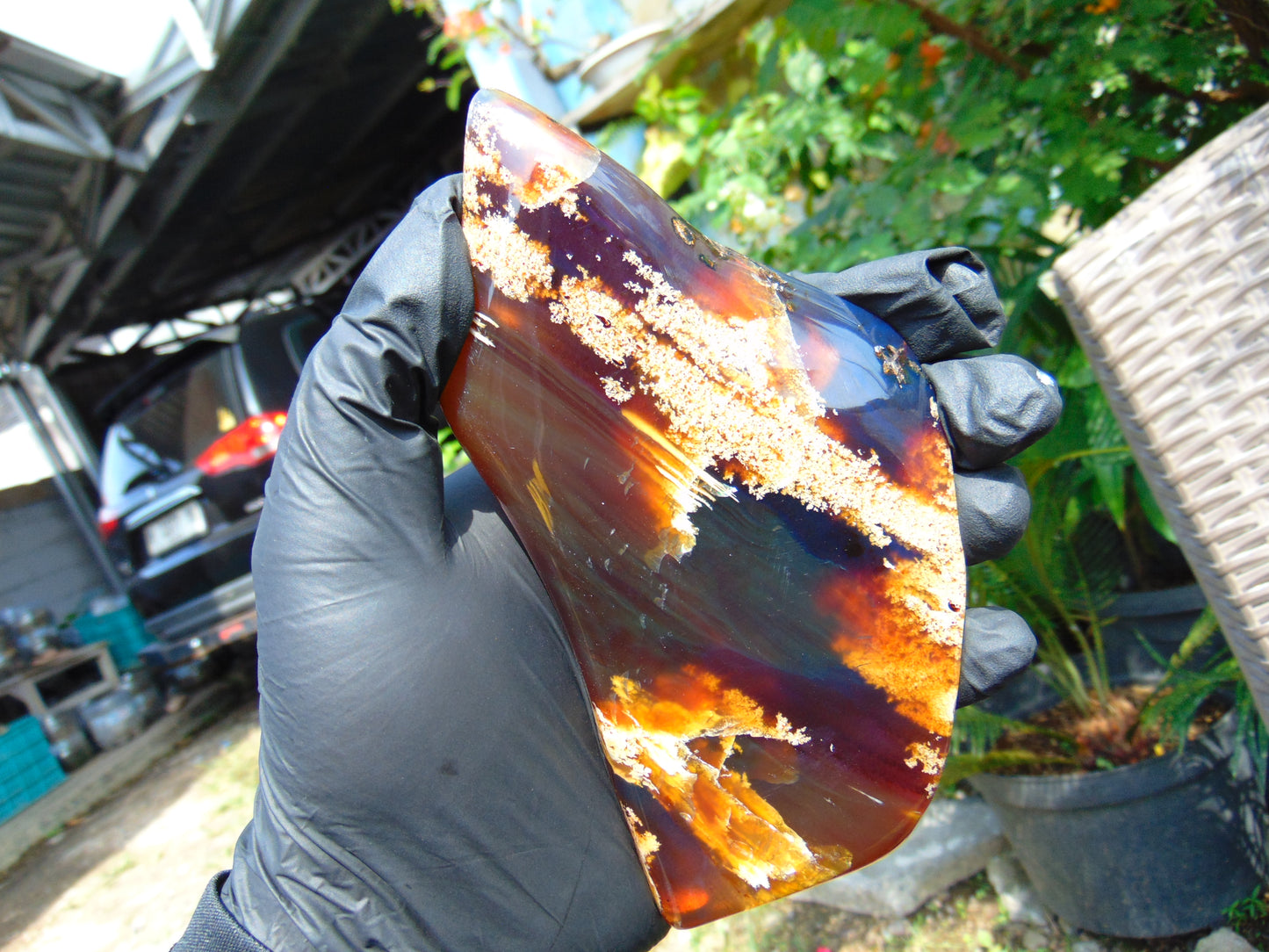 110 gram Slab Indonesian Sumatra White Honey Yellow Amber for Healing 25Y130
