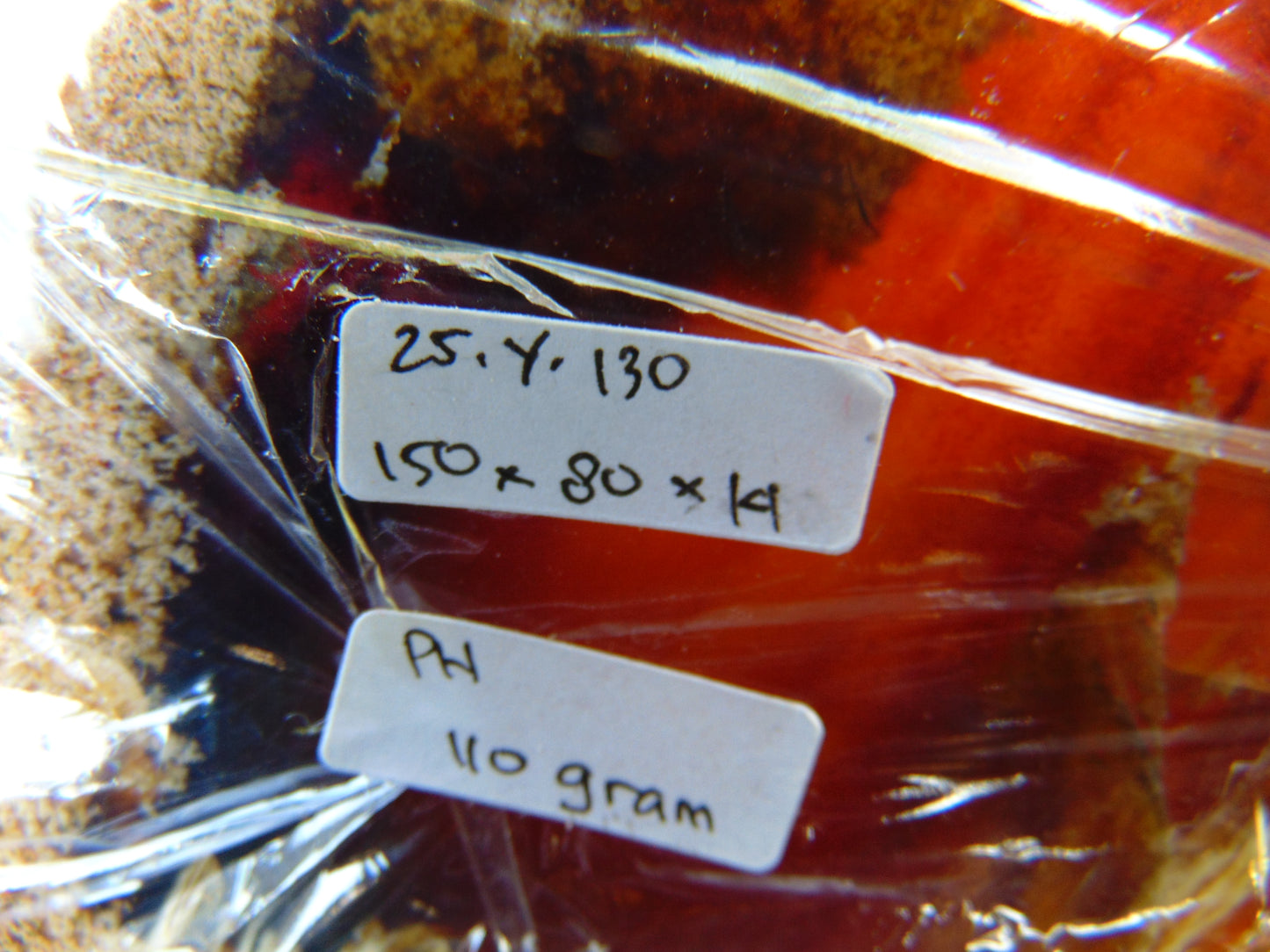 110 gram Slab Indonesian Sumatra White Honey Yellow Amber for Healing 25Y130