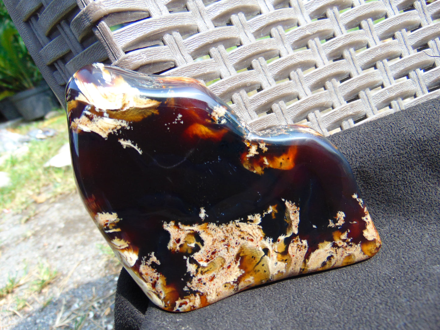 98 gram Slab polished Indonesian Sumatra Cherry Red Amber for Healing 25Y107