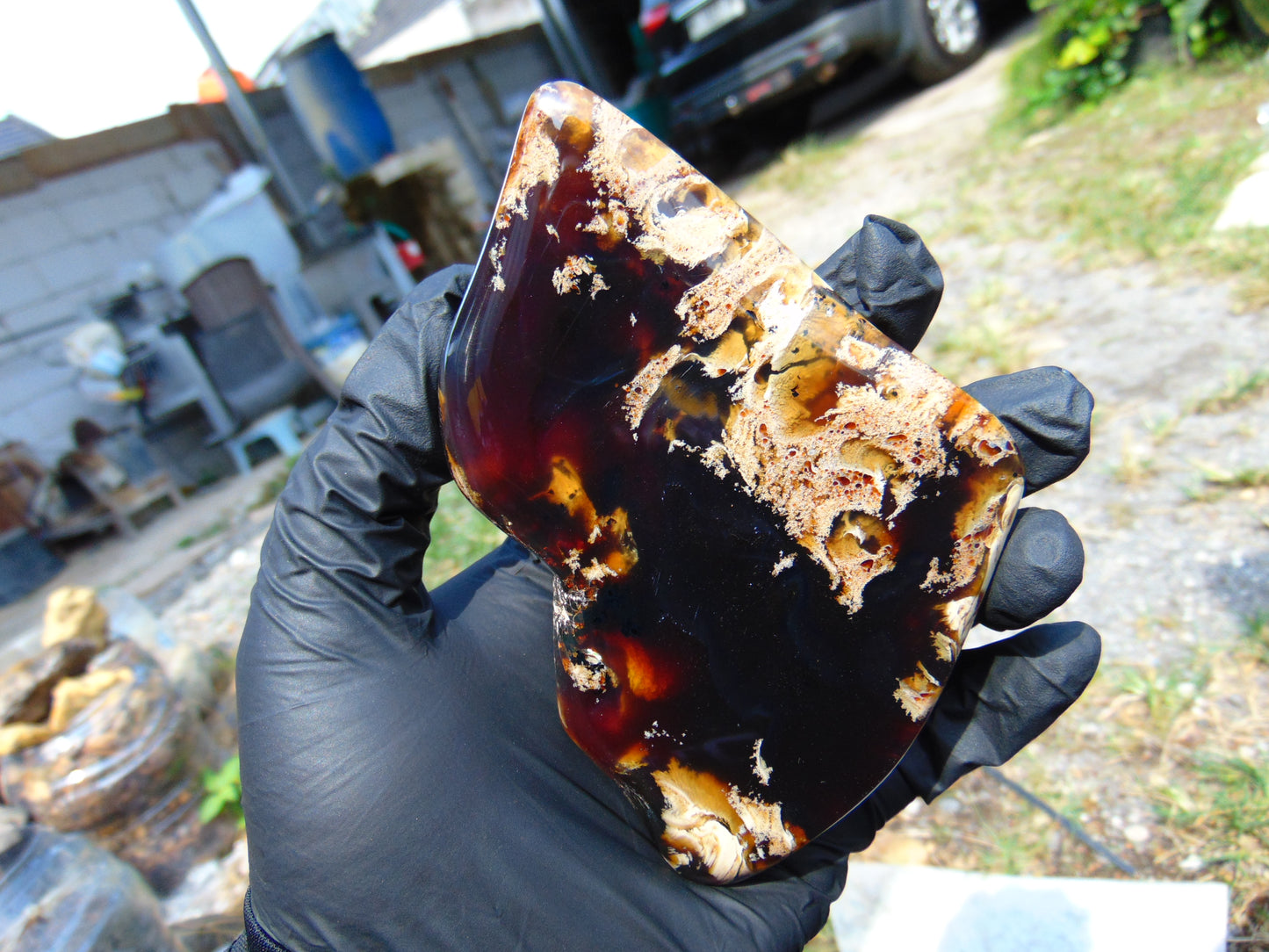 98 gram Slab polished Indonesian Sumatra Cherry Red Amber for Healing 25Y107