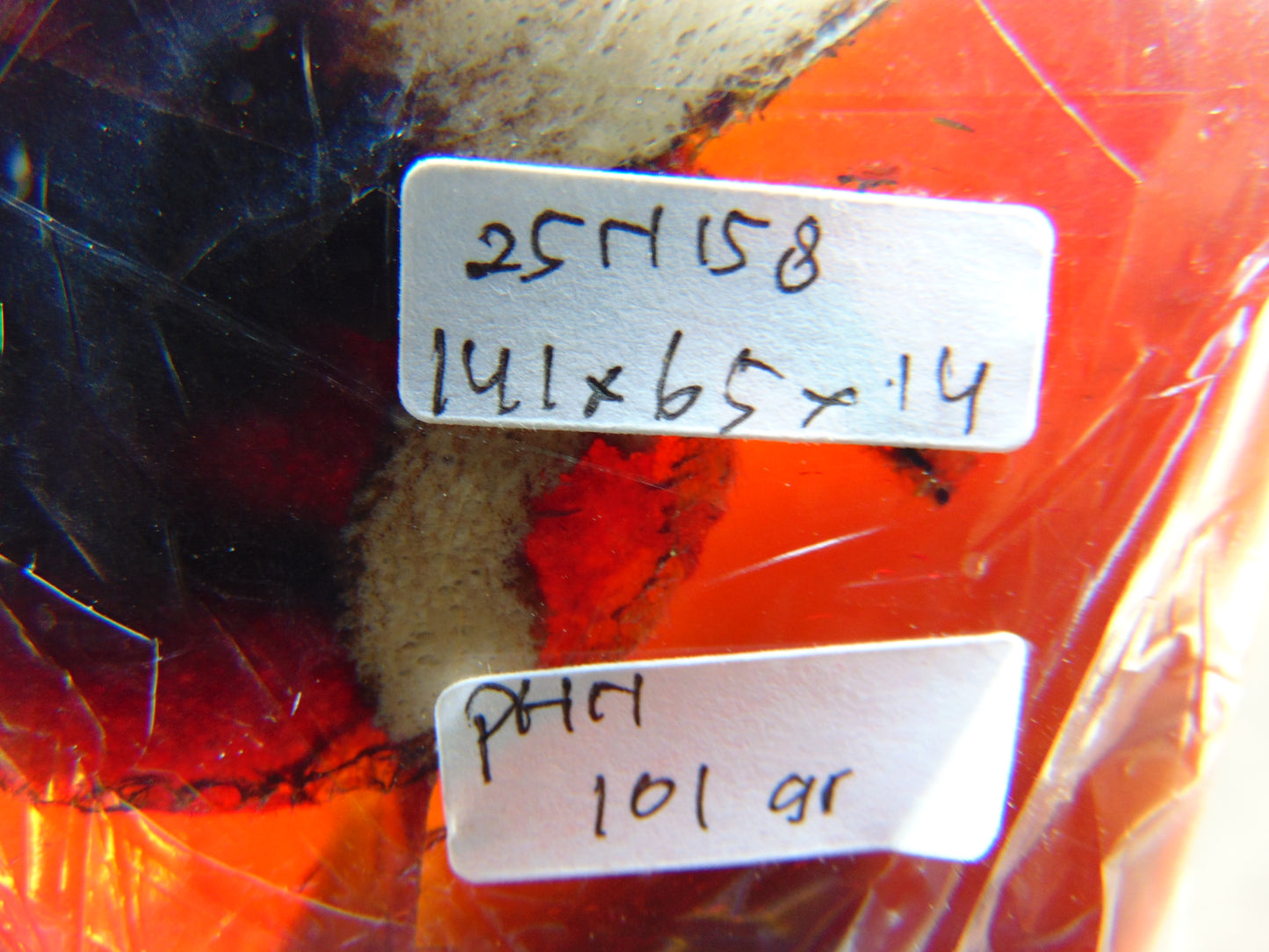 101 gram Slab polished Indonesian Sumatra Purple Blue Amber for Healing 25N158