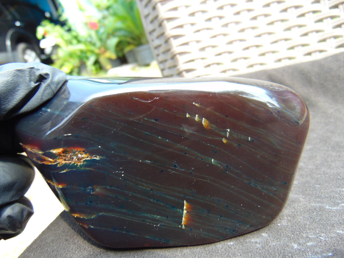 144 gram Slab polished Indonesian Sumatra Cherry Red Amber for Healing 25A204