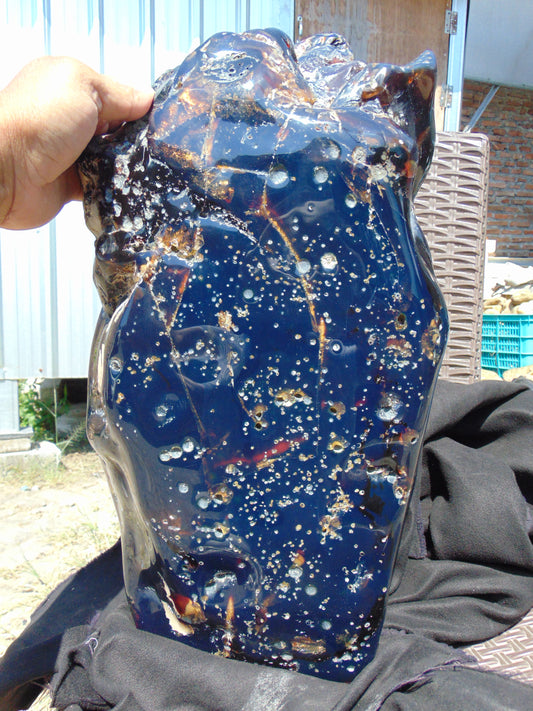 8302 gram Big Monster polished Indonesia Blue Amber 45x25x13 cm for healing
