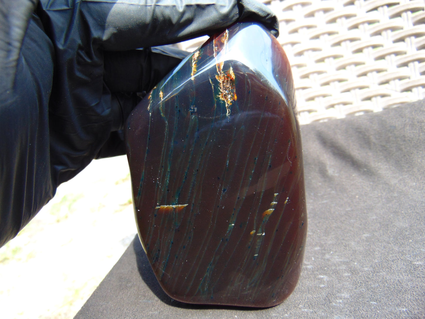 144 gram Slab polished Indonesian Sumatra Cherry Red Amber for Healing 25A204
