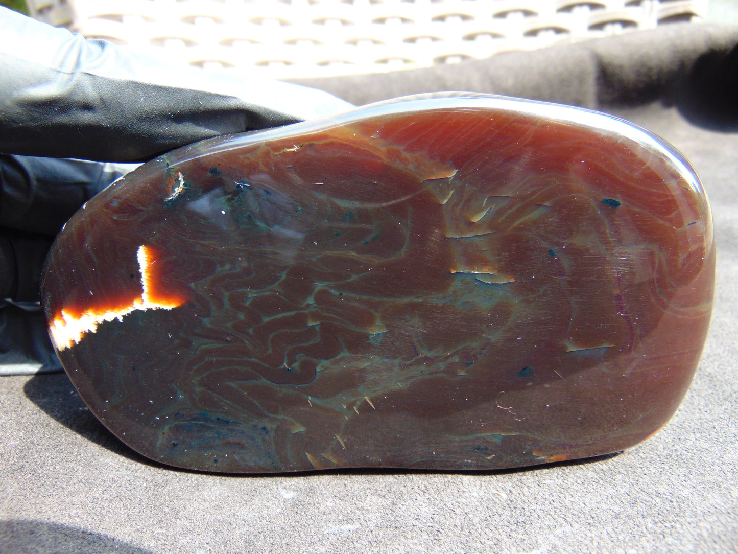 138 gram Slab polished Indonesian Sumatra Cherry Red Amber for Healing 25N159
