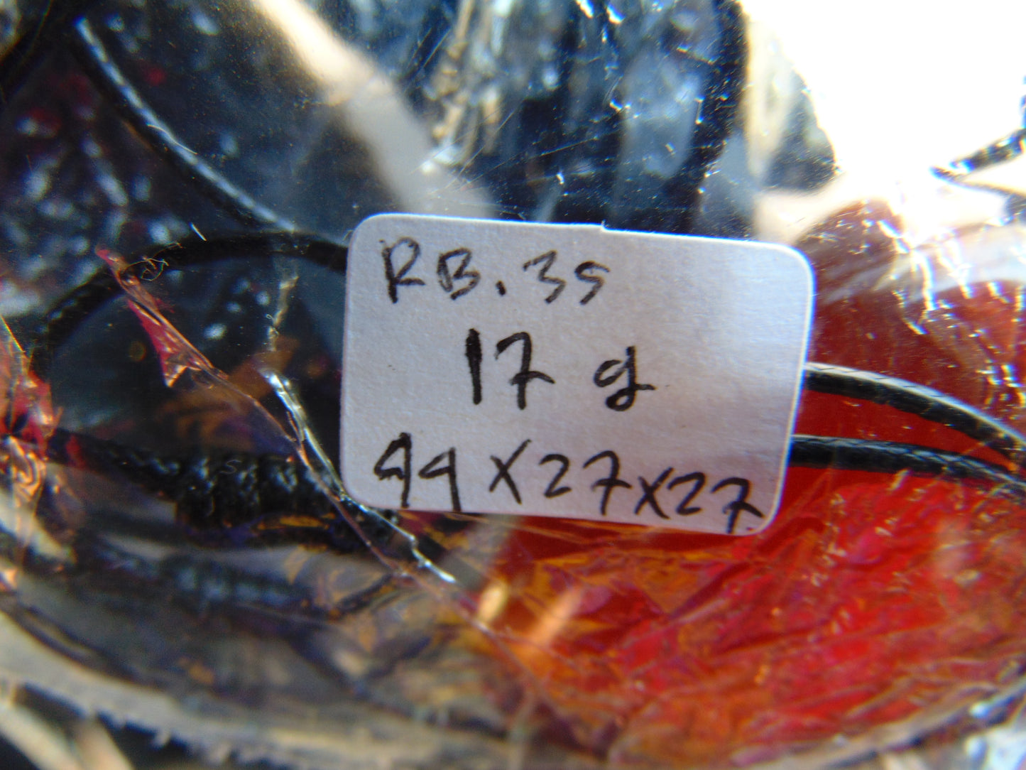 17 gr Pendant Indonesian Crystal Red Amber for Healing RB35