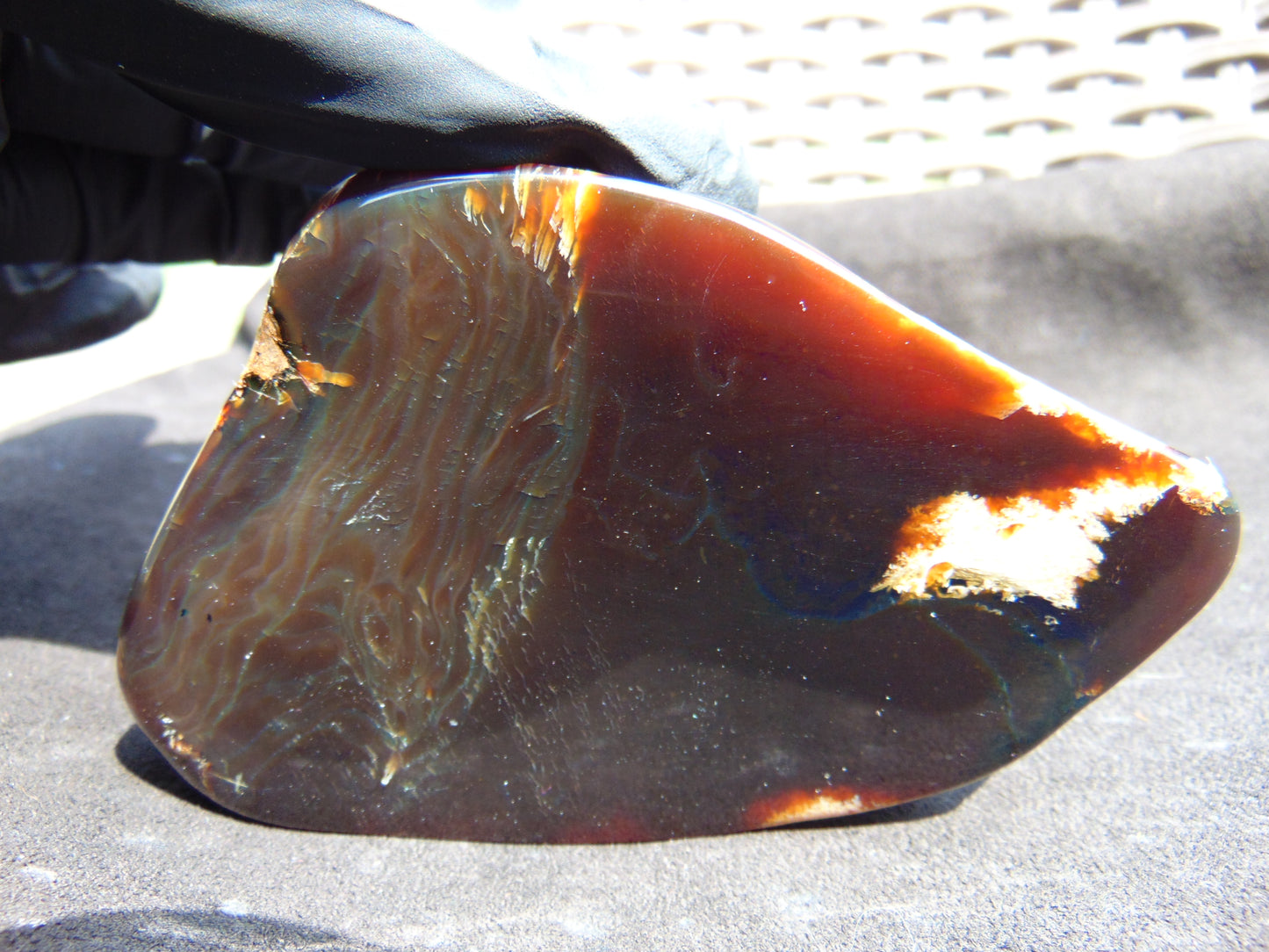81 gram Slab polished Indonesian Sumatra Dark Red Amber for Healing 25A198