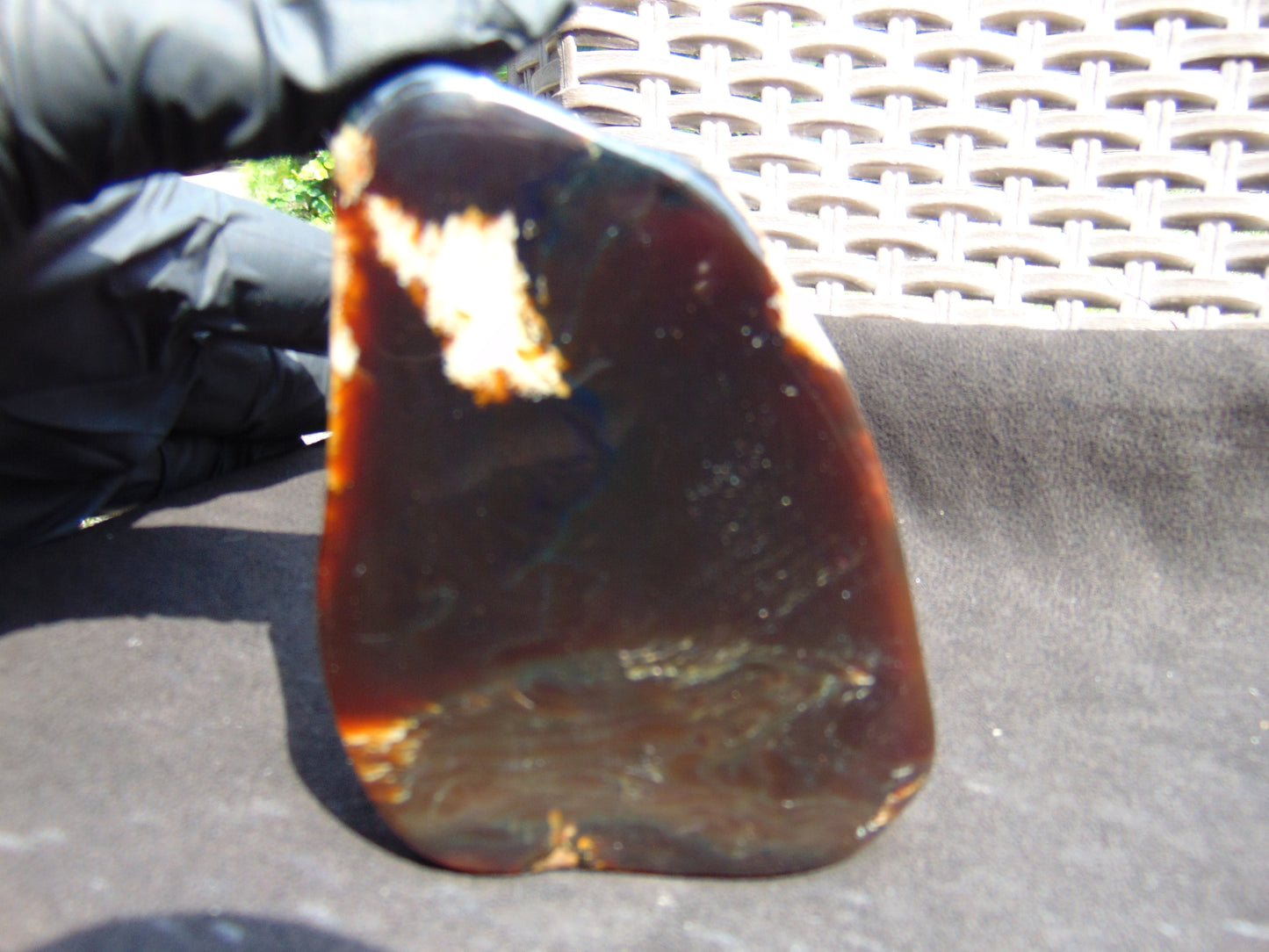 81 gram Slab polished Indonesian Sumatra Dark Red Amber for Healing 25A198