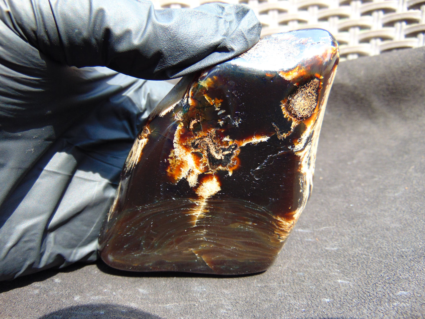 81 gram Slab polished Indonesian Sumatra Dark Red Amber for Healing 25A198