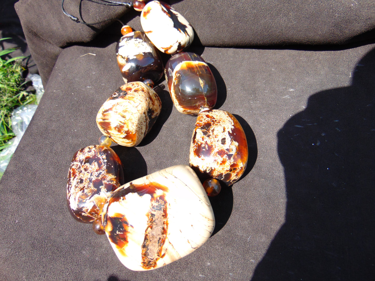 889 gr Big Necklace Indonesian white Amber for Healing NEC208