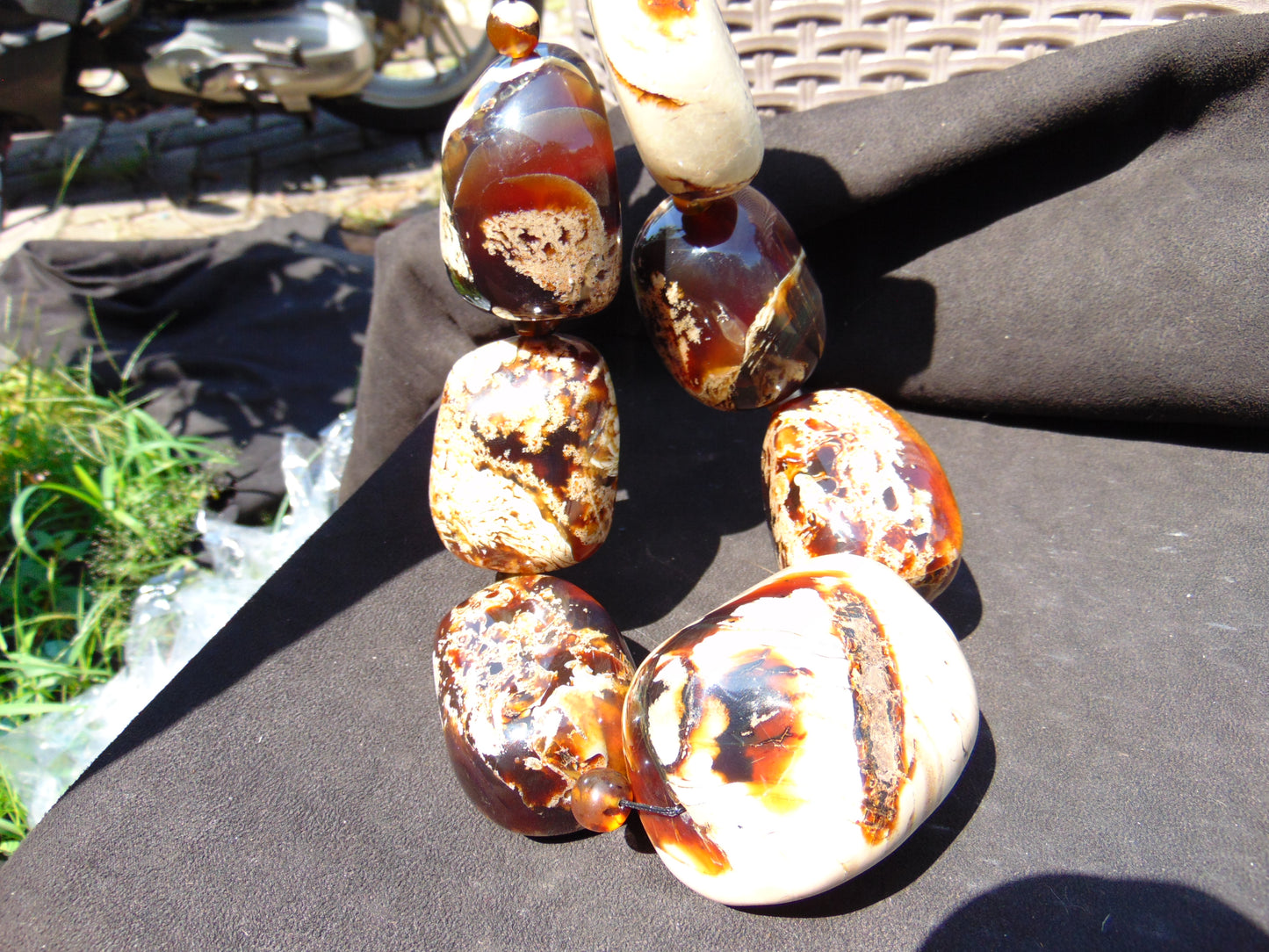 889 gr Big Necklace Indonesian white Amber for Healing NEC208