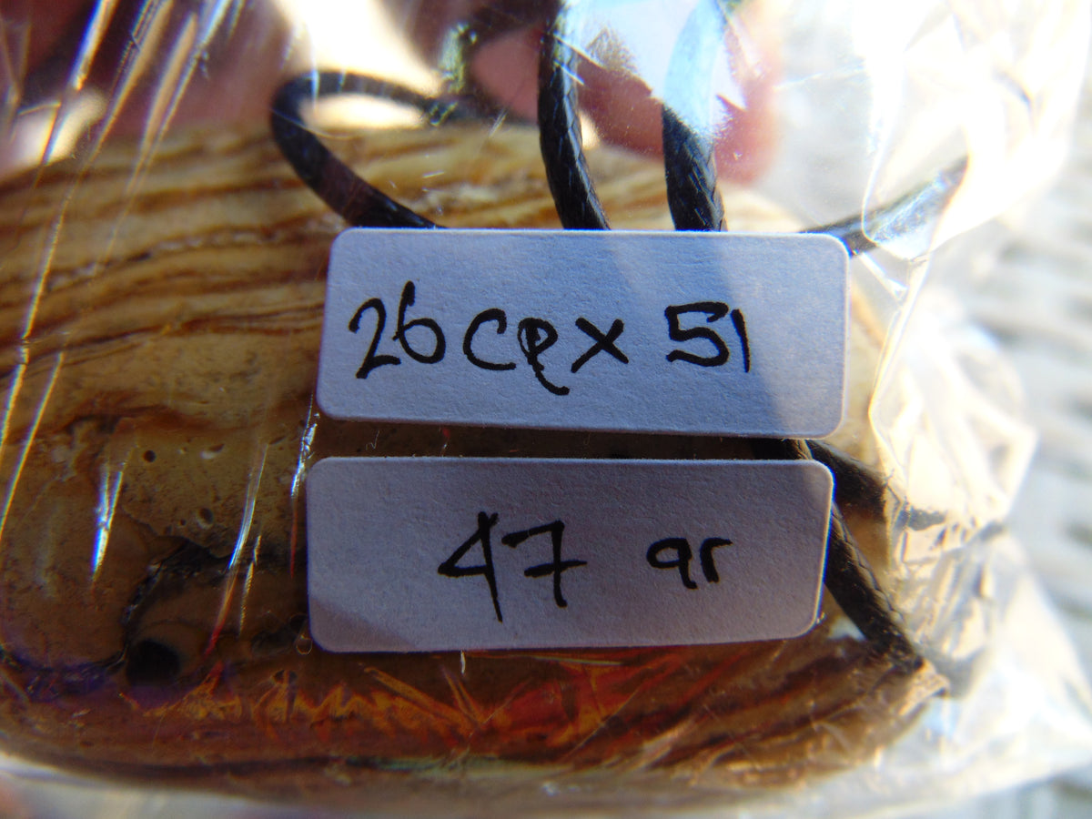 47 gr Genuine Natural Indonesian Yellow Cream Amber Big Pendant 26CPX51